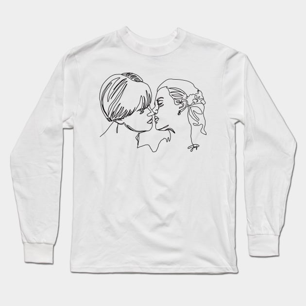 Love on Titanic, line art Long Sleeve T-Shirt by ArtInPi